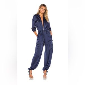 Kendall + Kylie Satin Convertible Cargo Jumpsuit